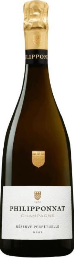 Philipponnat champagne bottle with gold foil cap on a white background