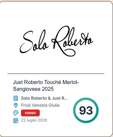 Touché Merlot - Sangiovese 2024 Just Roberto IGP Lazio, Italy